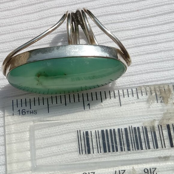 Statement Chrysoprase 925 Ring - Picture 5 of 5
